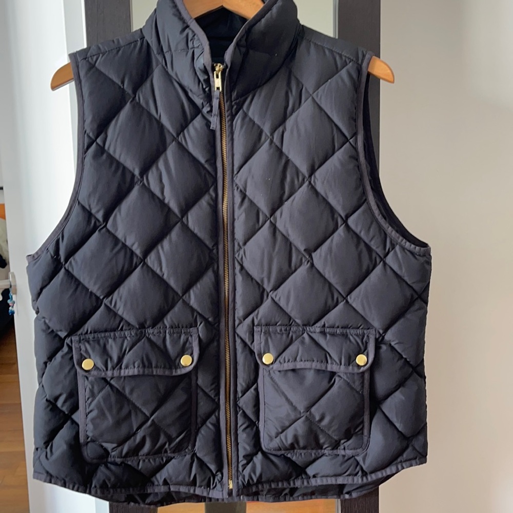 J. Crew Excursion Black Down Vest Size XL